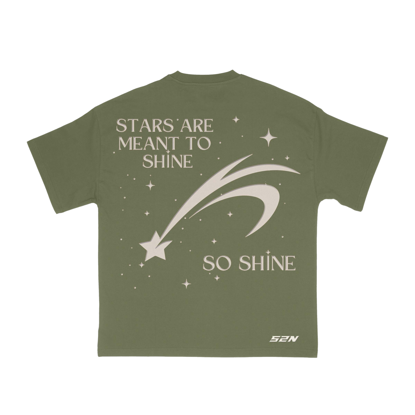 OLIVE "STARS ARE MEANT TO SHINE" OVERSIZED T-SHIRT